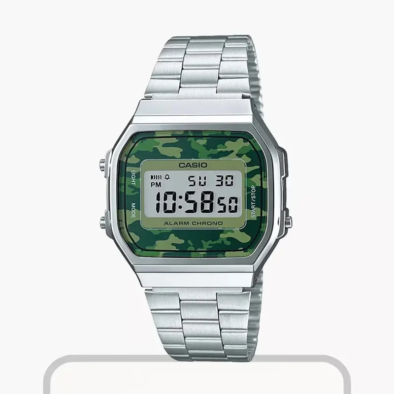 Casio Silver Vintage Camouflage Men's Watch | A168WEC-3DF